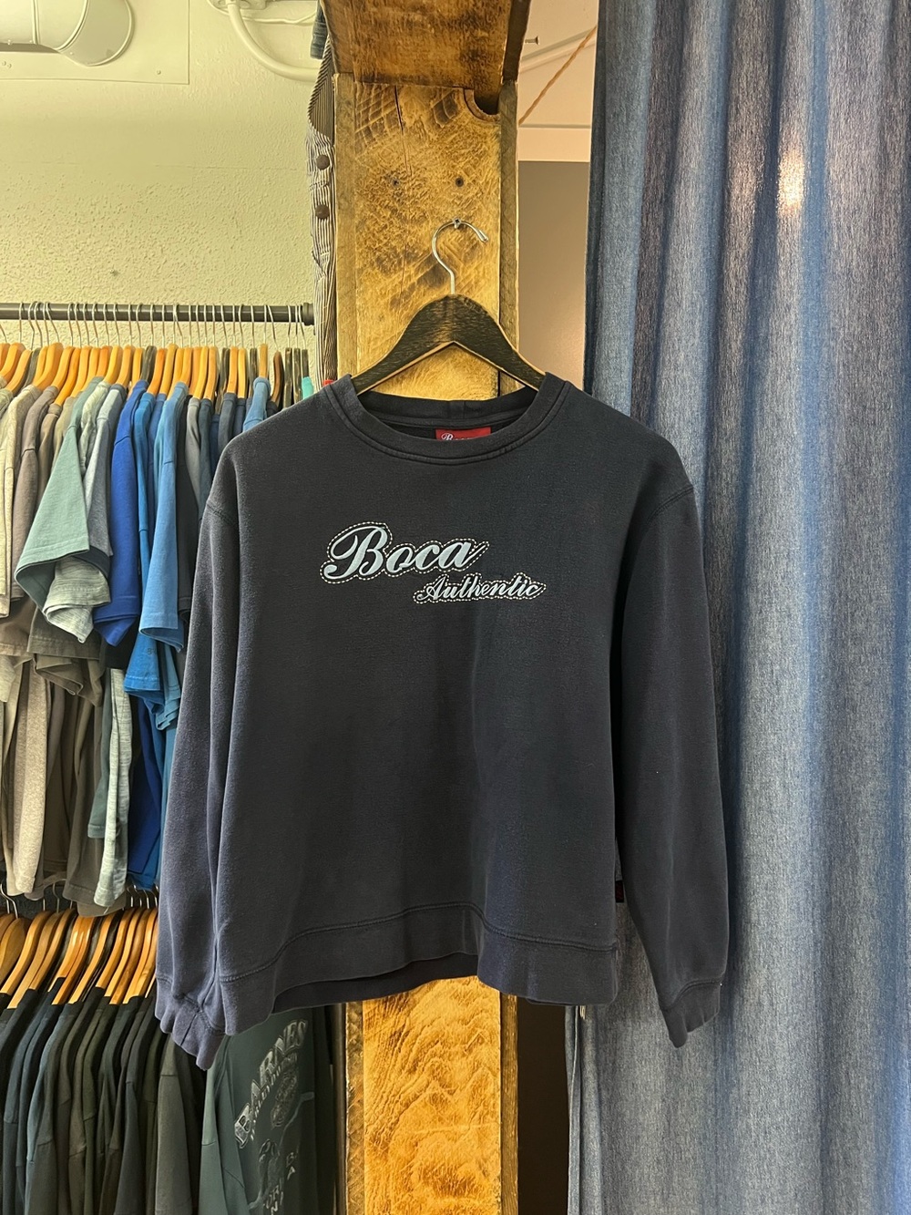 Vintage Boca Authentic Navy Crewneck